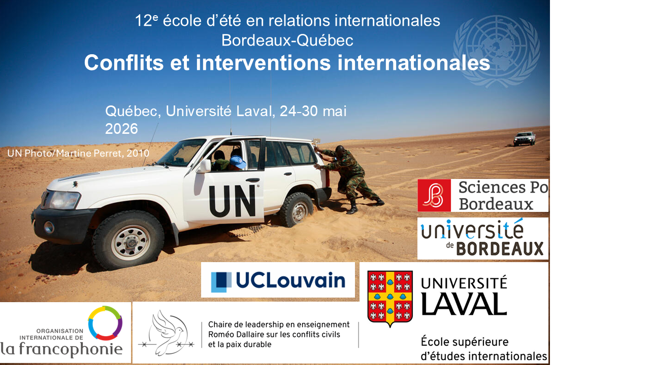École d'été en Relations internationales : conflits et interventions internationales>